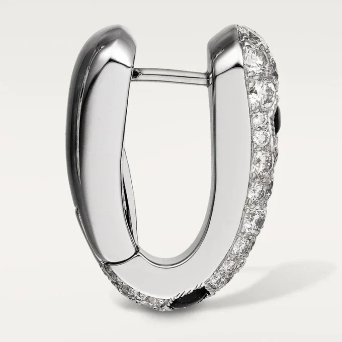 Pendientes pequeños de aro Panthere Diamond, oro blanco | Cartier Us