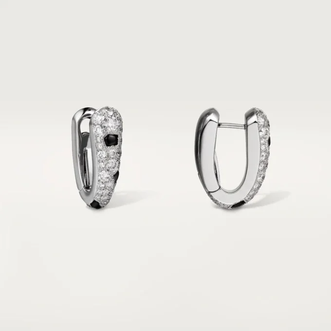 Pendientes pequeños de aro Panthere Diamond, oro blanco | Cartier Us