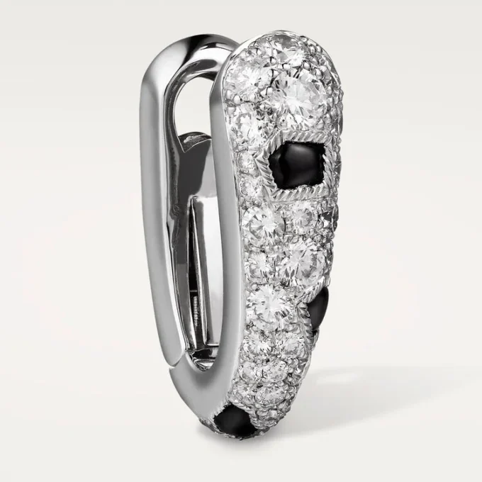 Pendientes pequeños de aro Panthere Diamond, oro blanco | Cartier Us