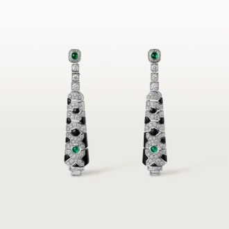Pendientes [Sur]Naturel – Oro blanco, esmeraldas, ónix, diamantes – Cartier