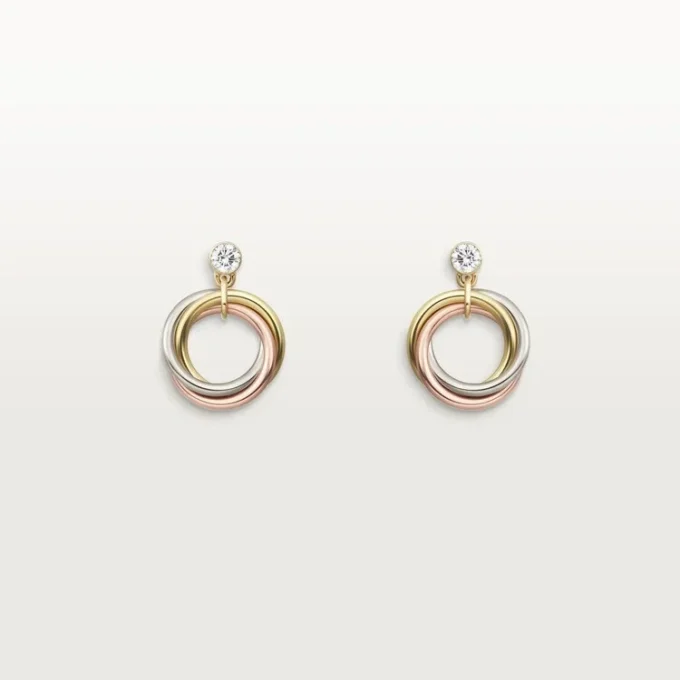 Pendientes Trinity, diamantes de talla brillante