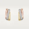 Pendientes Trinity, forma cojín, medio pavé