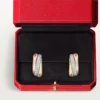 Pendientes Trinity, forma cojín, medio pavé