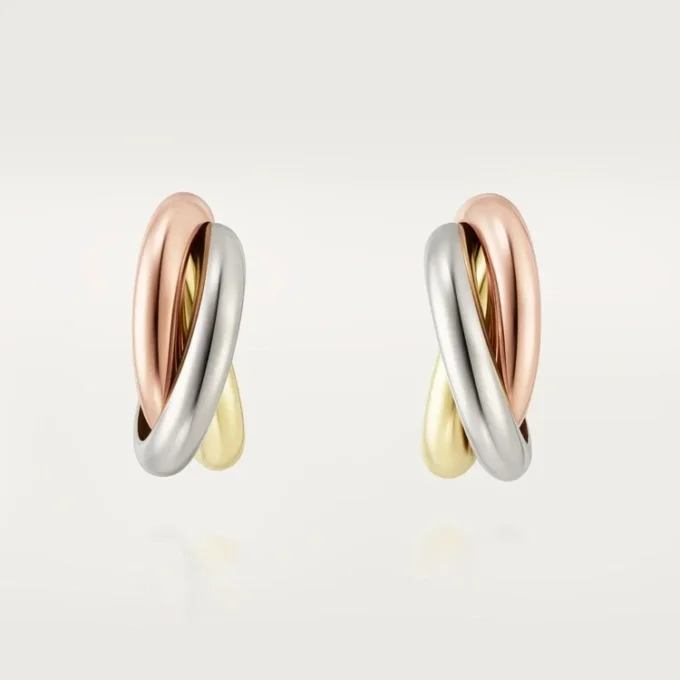 Pendientes Trinity Hoop en oro tricolor | Cartier Us
