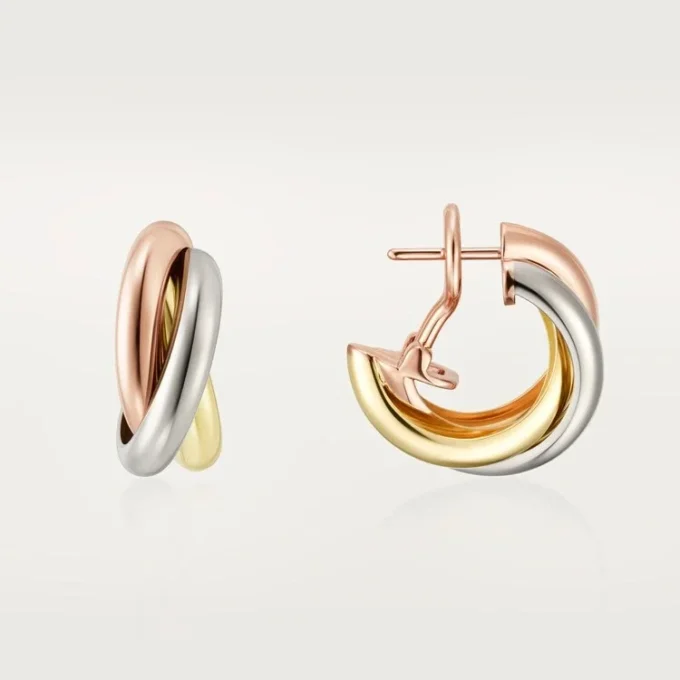Pendientes Trinity Hoop en oro tricolor | Cartier Us