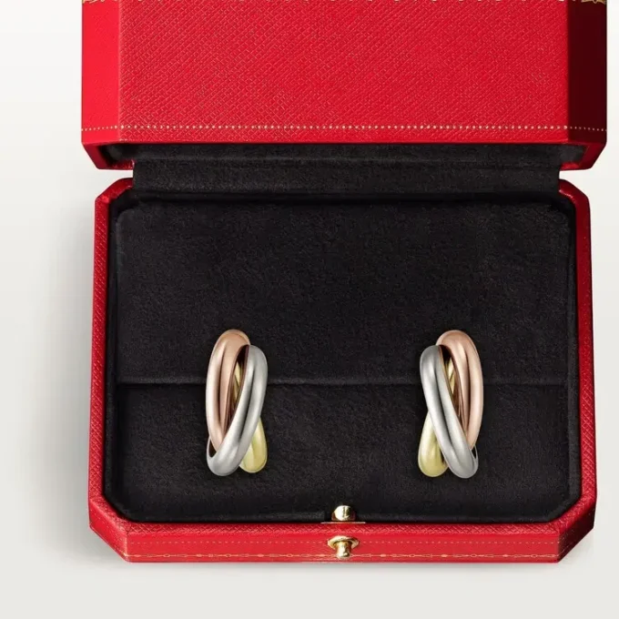 Pendientes Trinity Hoop en oro tricolor | Cartier Us
