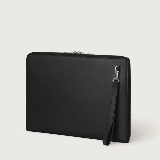 Portafolios, Must De Cartier – Piel de becerro negra, acabado en paladio – Cartier