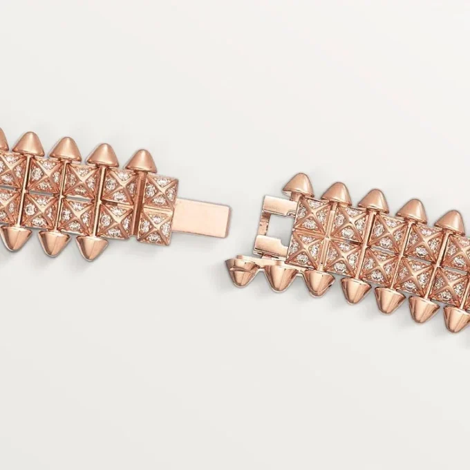 Pulsera Clash de Cartier, flexible, doble fila, pavé