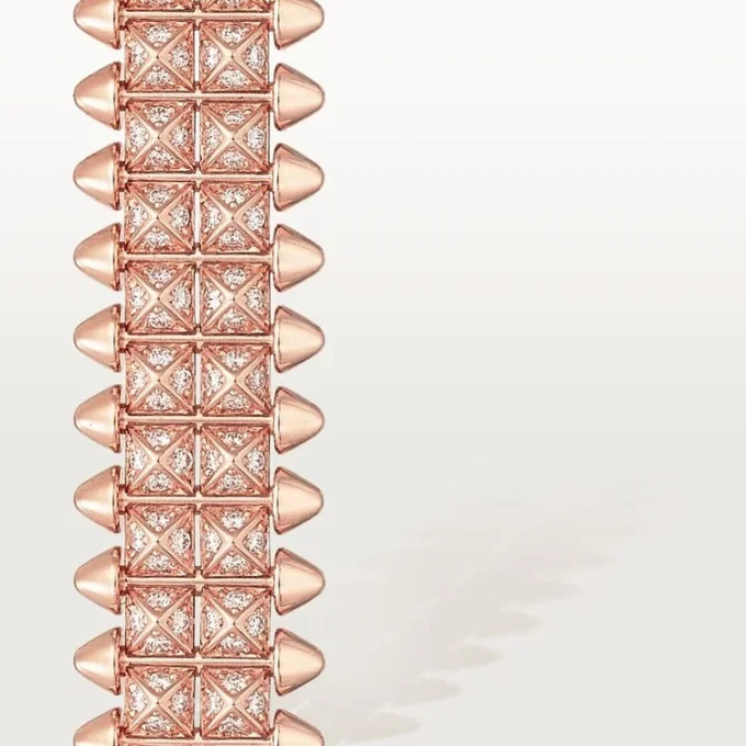 Pulsera Clash de Cartier, flexible, doble fila, pavé