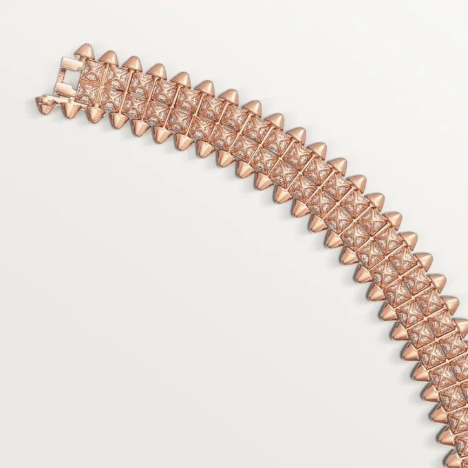 Pulsera Clash de Cartier, flexible, doble fila, pavé