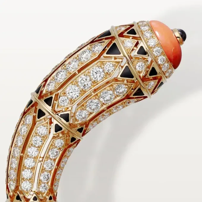 Pulsera Geometrie & Contrastes, coral, pavé