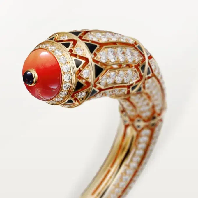 Pulsera Geometrie & Contrastes, coral, pavé