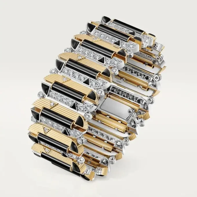 Pulsera Geometrie & Contrastes, ónix, pavé