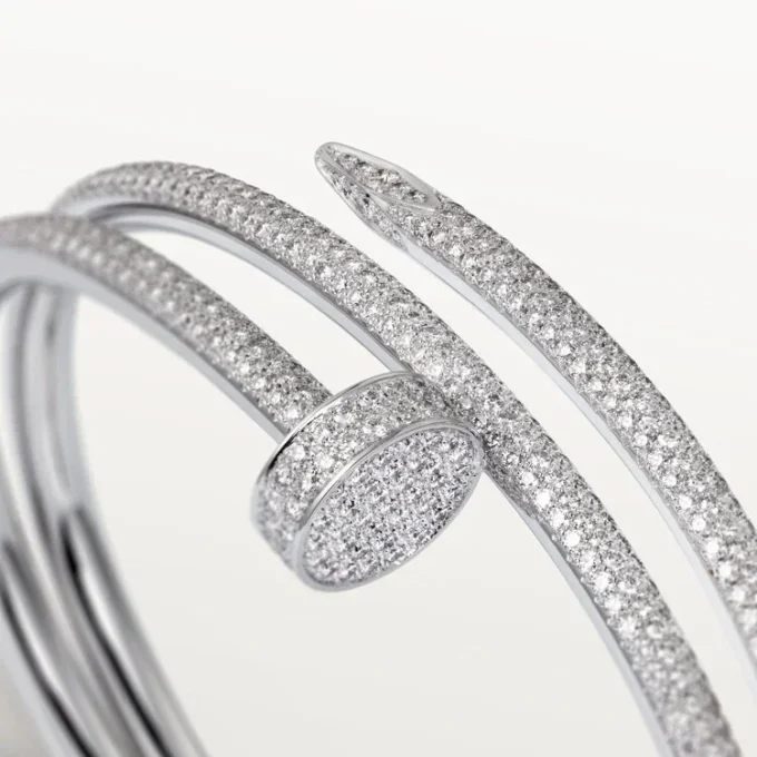 Pulsera Juste Un Clou, doble, con medio pavé