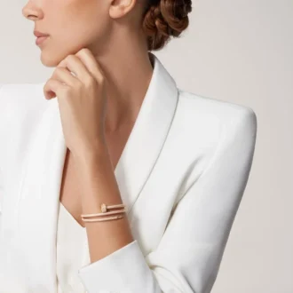 Pulsera Juste Un Clou, doble, con medio pavé