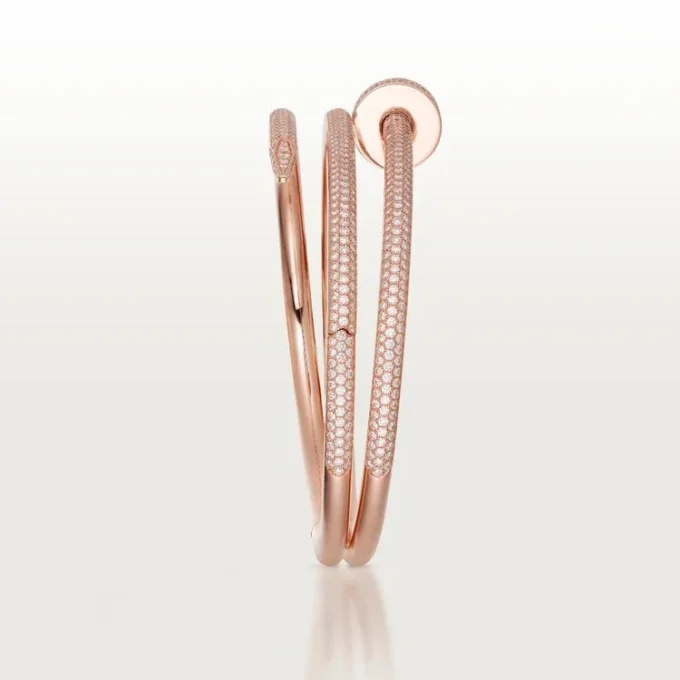 Pulsera Juste Un Clou, doble, con medio pavé