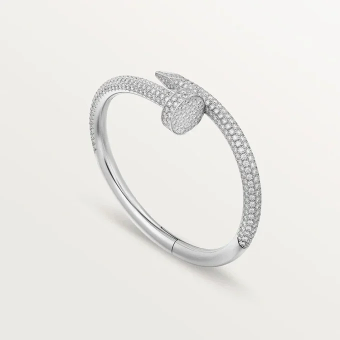 Pulsera Juste Un Clou, modelo grande, con medio pavé