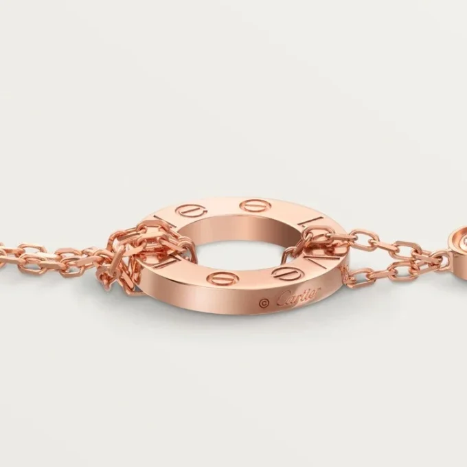 Pulsera Love, con cadena, 2 diamantes