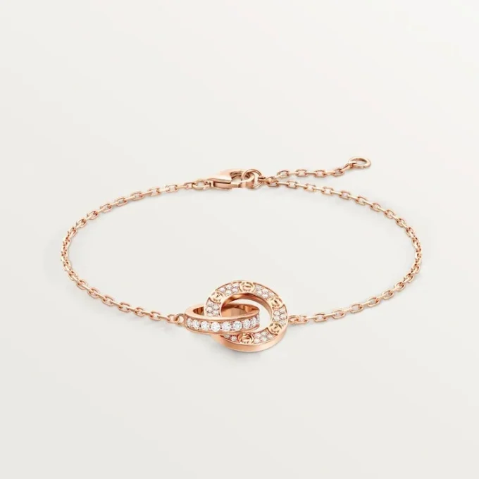 Pulsera Love, con cadena, pavé