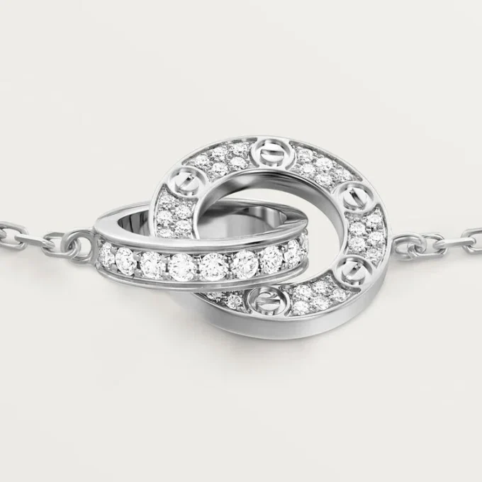 Pulsera Love, con cadena, pavé