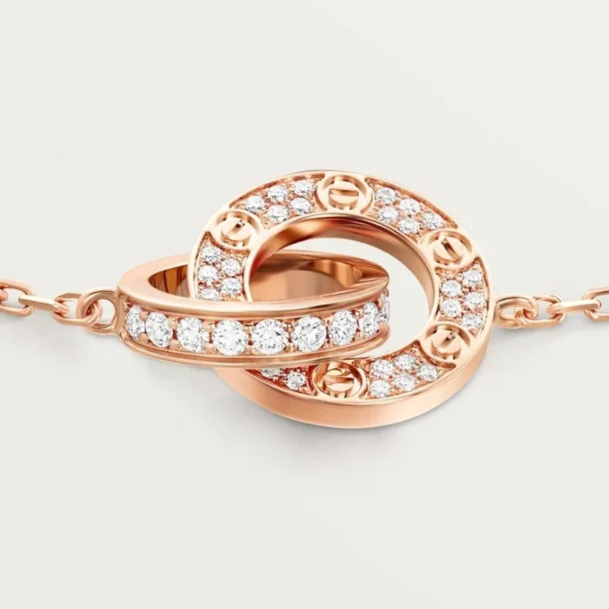 Pulsera Love, con cadena, pavé