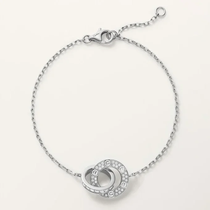 Pulsera Love, con cadena, pavé