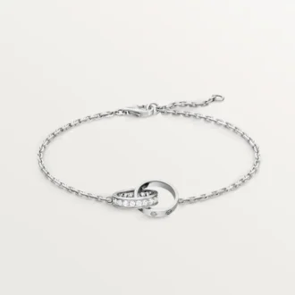 Pulsera Love, con cadena, semipavé