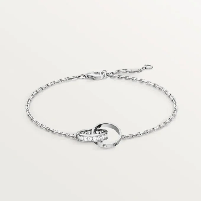 Pulsera Love, con cadena, semipavé
