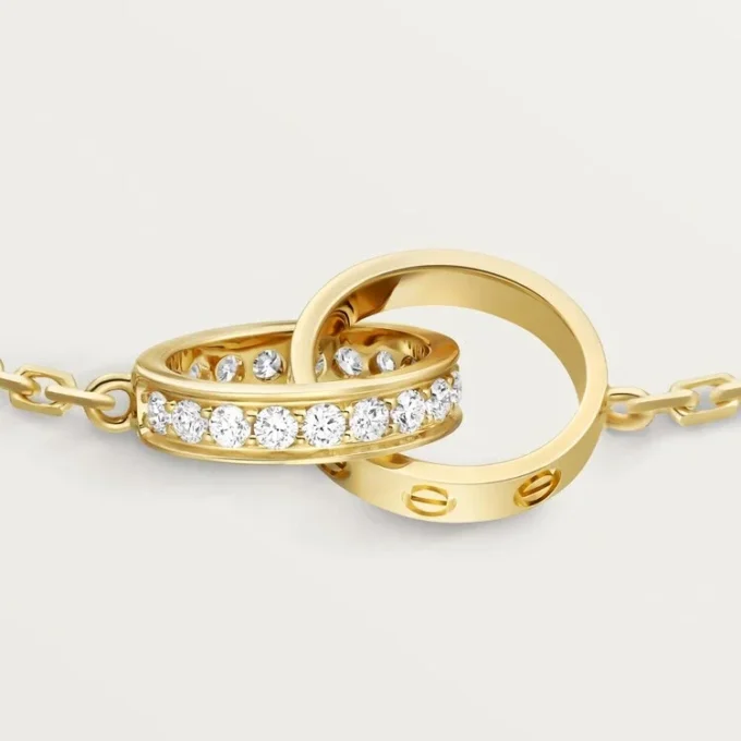 Pulsera Love, con cadena, semipavé