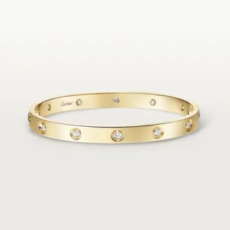Pulsera Love, modelo clásico, 10 diamantes