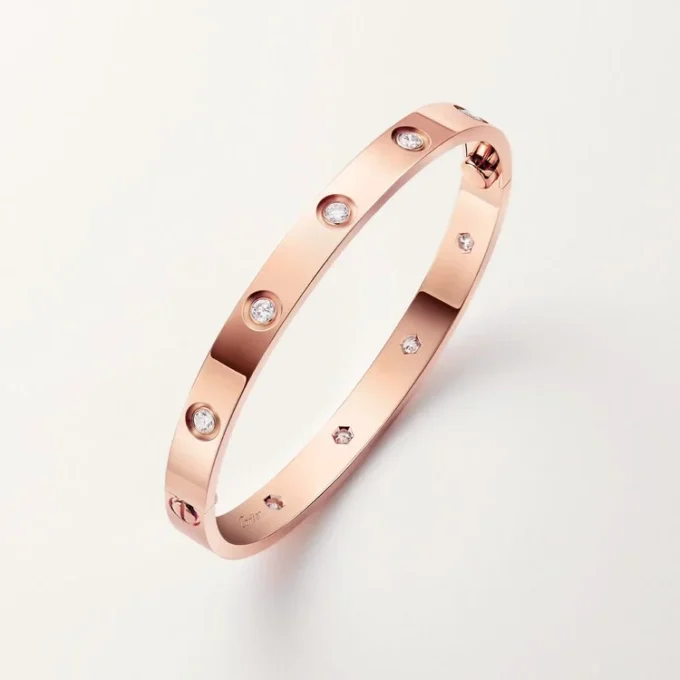 Pulsera Love, modelo clásico, 10 diamantes