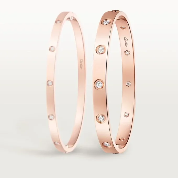 Pulsera Love, modelo clásico, 10 diamantes
