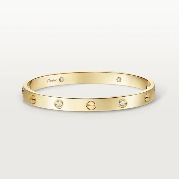 Pulsera Love, modelo clásico, 4 diamantes