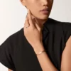 Pulsera Love, modelo clásico, cepillada, 4 diamantes