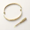 Pulsera Love, modelo clásico, cepillada, 4 diamantes