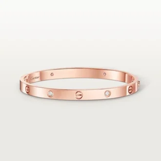 Pulsera Love, modelo mediano, 4 diamantes