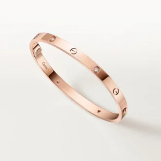 Pulsera Love, modelo mediano, 4 diamantes