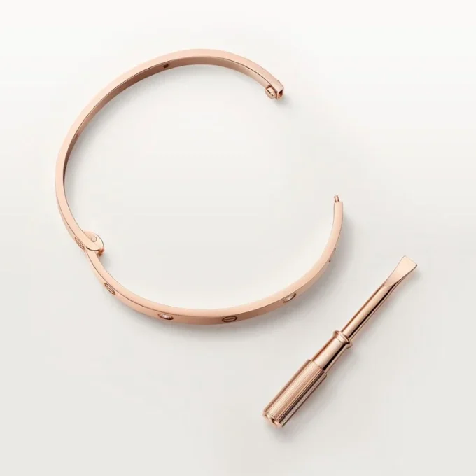 Pulsera Love, modelo mediano, 4 diamantes