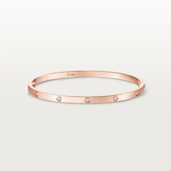 Pulsera Love, modelo pequeño, 10 diamantes