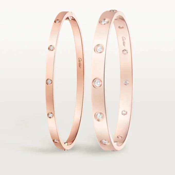 Pulsera Love, modelo pequeño, 10 diamantes
