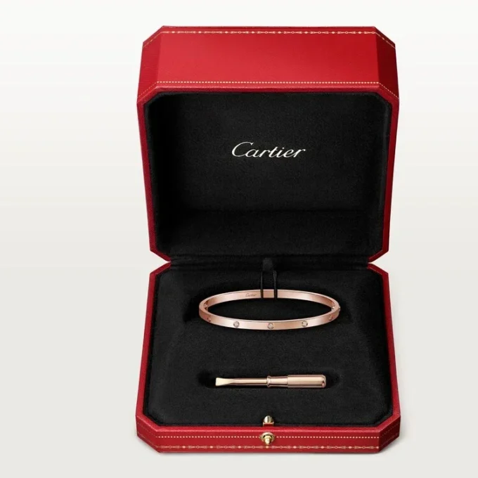 Pulsera Love, modelo pequeño, 10 diamantes