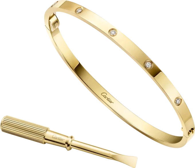 Pulsera Love, modelo pequeño, 10 diamantes