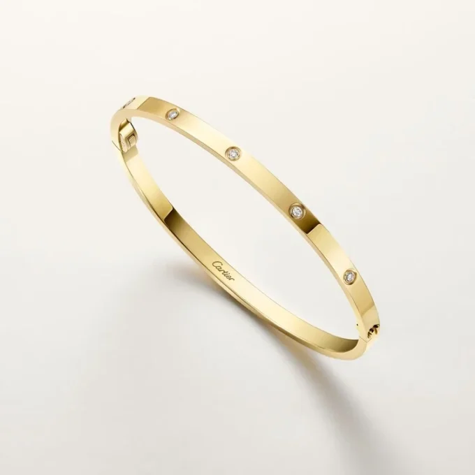 Pulsera Love, modelo pequeño, 10 diamantes