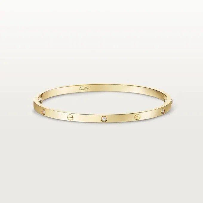 Pulsera Love, modelo pequeño, 6 diamantes