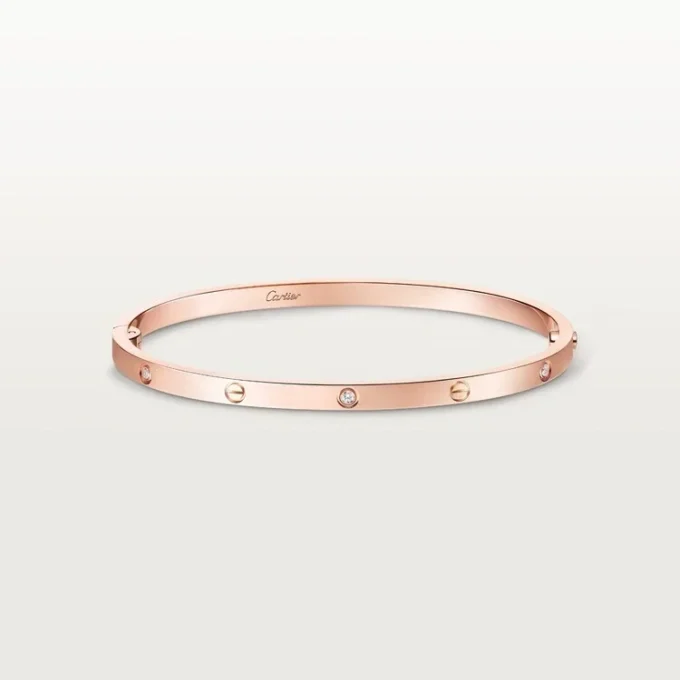 Pulsera Love, modelo pequeño, 6 diamantes