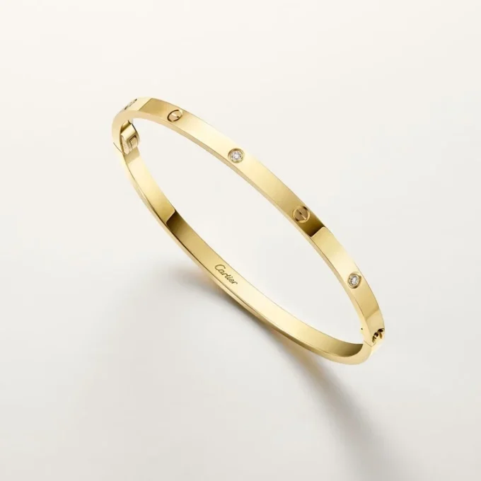 Pulsera Love, modelo pequeño, 6 diamantes