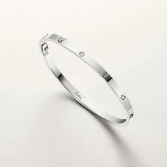 Pulsera Love, modelo pequeño, 6 diamantes