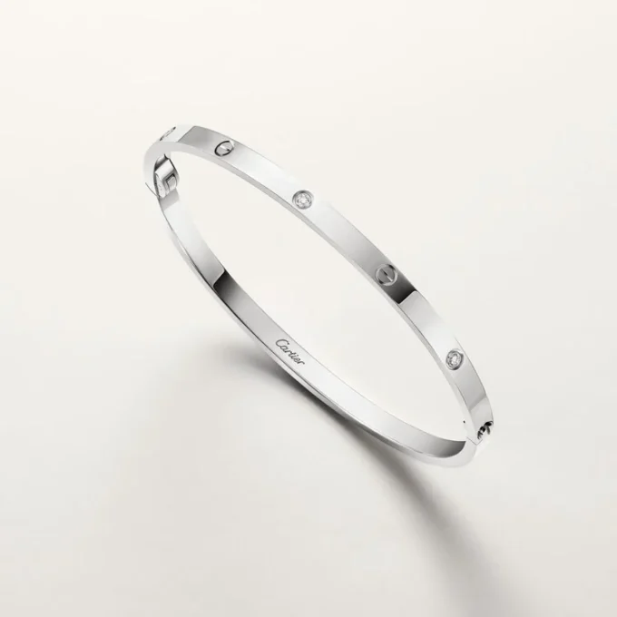 Pulsera Love, modelo pequeño, 6 diamantes