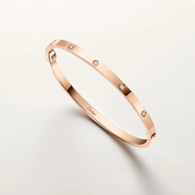 Pulsera Love, modelo pequeño, 6 diamantes