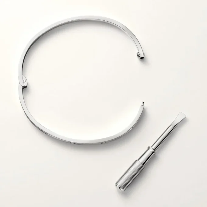 Pulsera Love, modelo pequeño, 6 diamantes